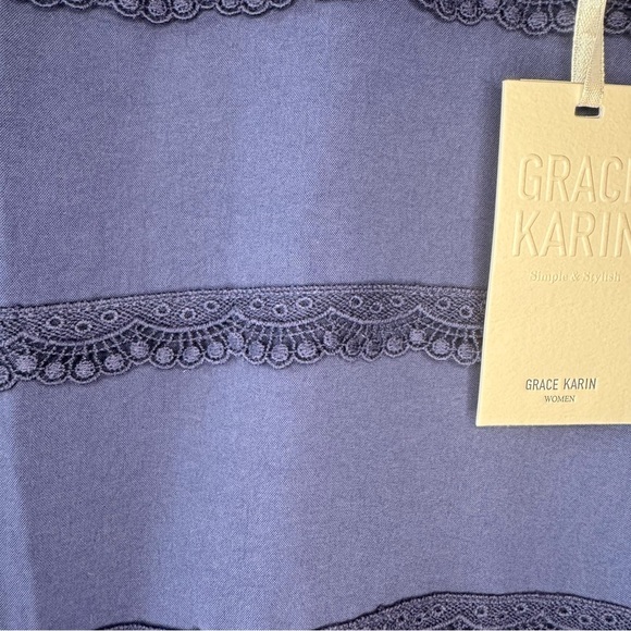 Grace Karin puff sleeve business casual shorts sleeve blouse size medium NWT - Picture 4 of 12